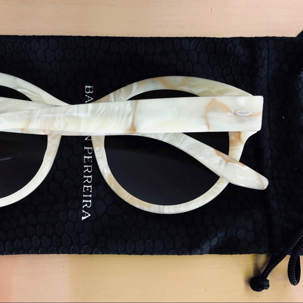Barton Perreira Cream Marble Pattern Sunglasses